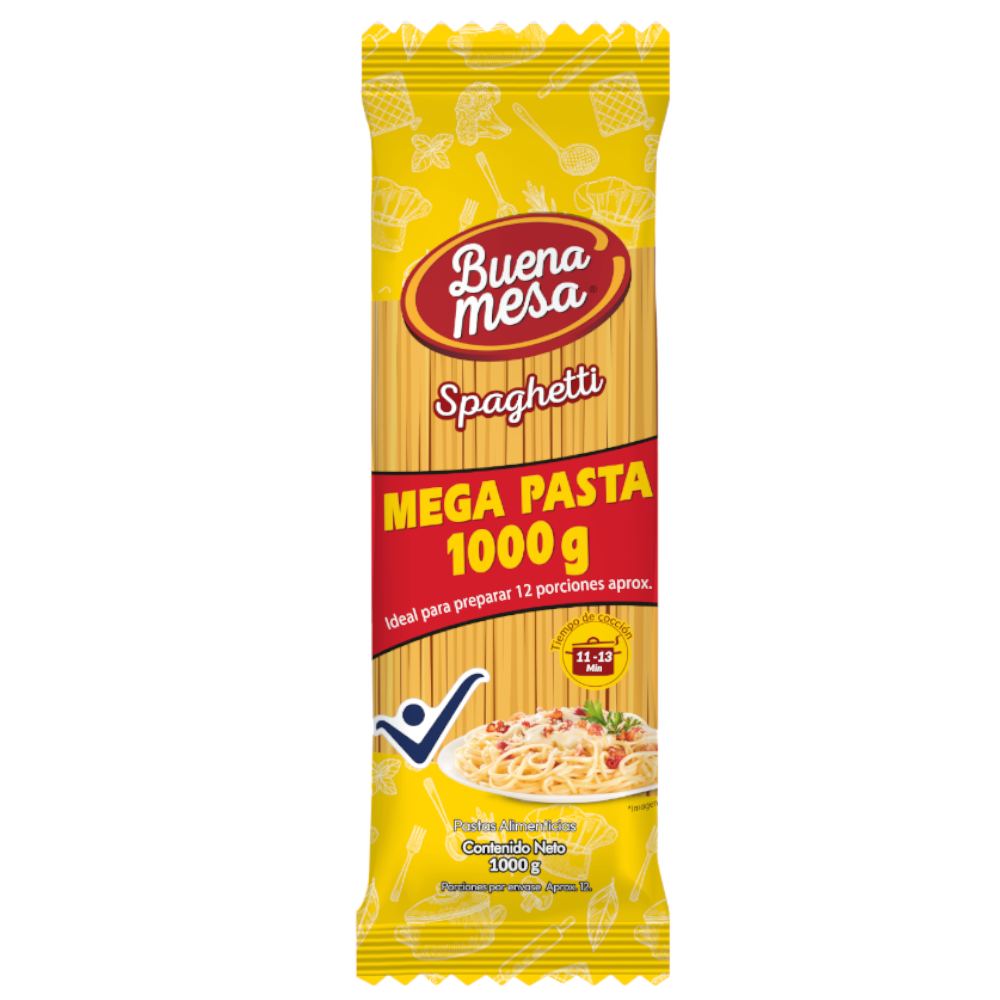 Spaghetti Buena Mesa Mega Pasta 1000Gr | SuperBooM